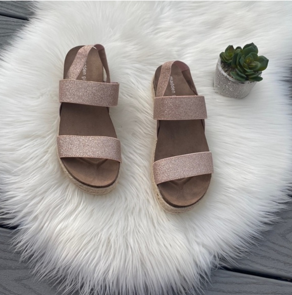 Madden Girl platform sparkle glitter sandal